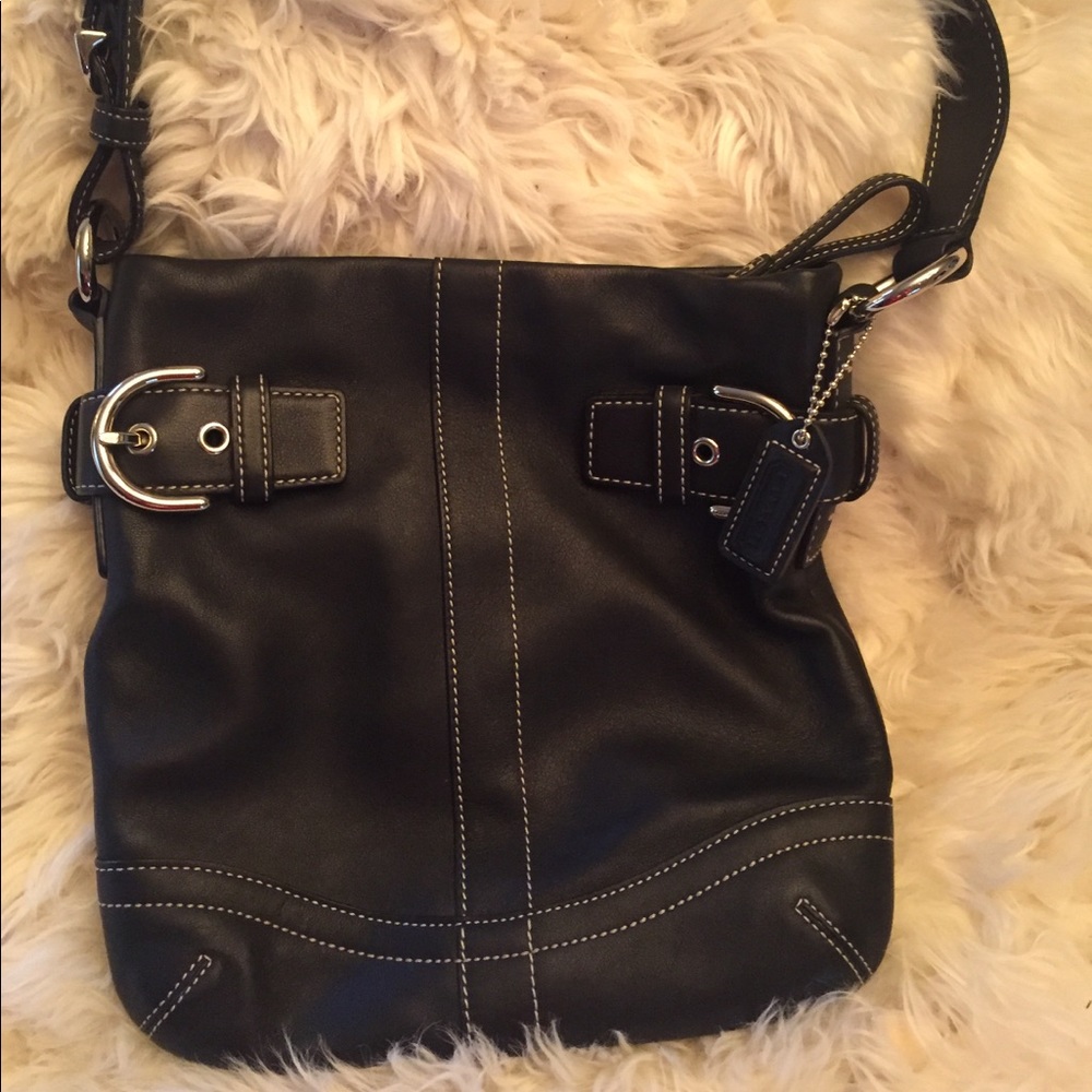 Black Leather Coach Shoulder bag